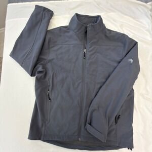 Solaris Mens Full Zip Softshell Jacket Gray Fleece Lined Outdoor Large